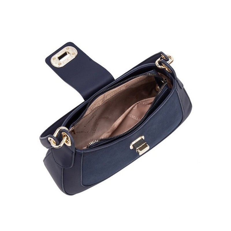 Дамска чанта Chrisbella - еко кожа - тъмно синя - код 2868